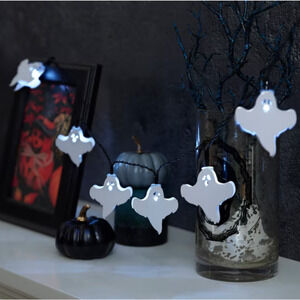 Haunted Living 8-Count 3.5-ft LED Battery-operated White Ghost Halloween Lights